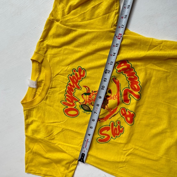 Vintage Yellow Olympic Ski & Tennis Viking Graphic Tee - Picture 3 of 4